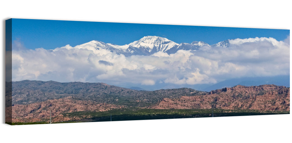 El Plata Snowcapped Peaks Above Cloud Deck Wall Art, canvas print, panoramic