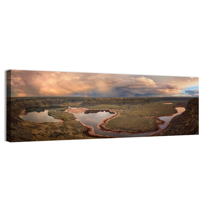 Soap Lake Storm Rainbow Wall Art as a canvas print