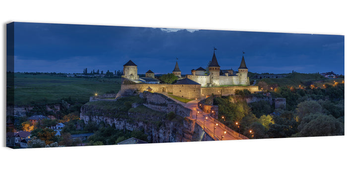 Kamianets-podilskyi Fortress at Dusk Wall Art as a canvas print