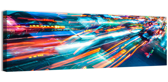 Night Traffic Light Trails Wall Art as a canvas print