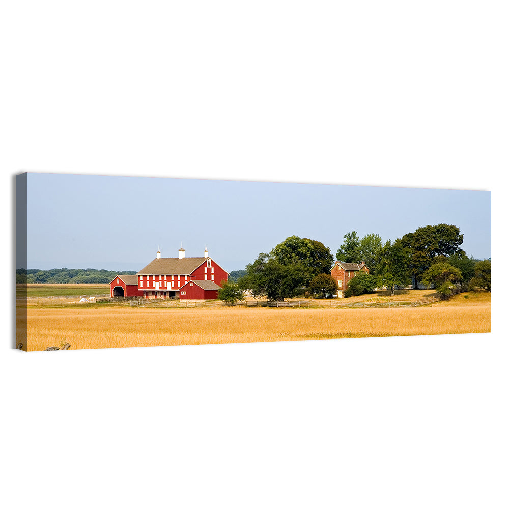 Gettysburg Farm Field Wall Art, canvas print, panoramic
