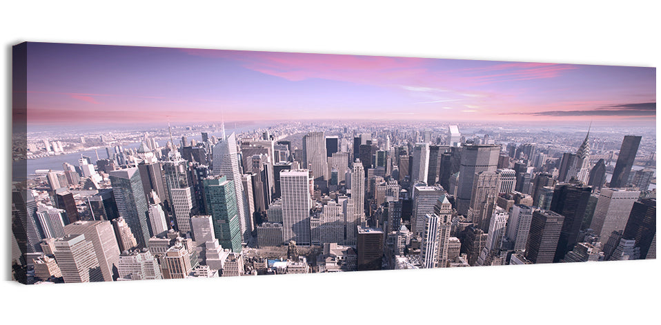 Midtown Manhattan Skyline in Purple Haze Wall Art, canvas print, panoramic