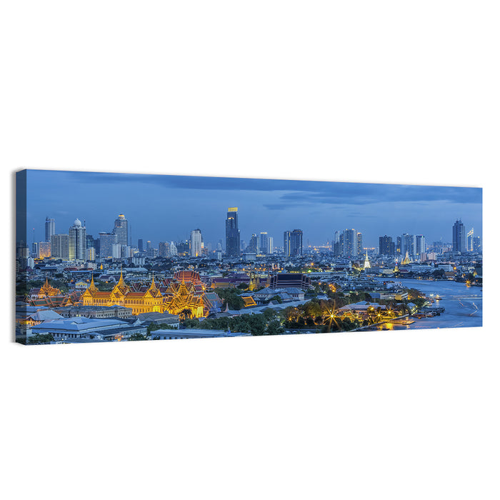 Bangkok Skyline at Blue Hour Wall Art as a canvas print
