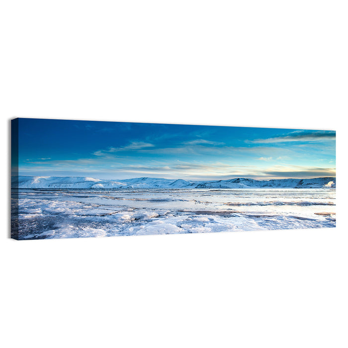 Kleifarvatn Winter Horizon Wall Art as a canvas print