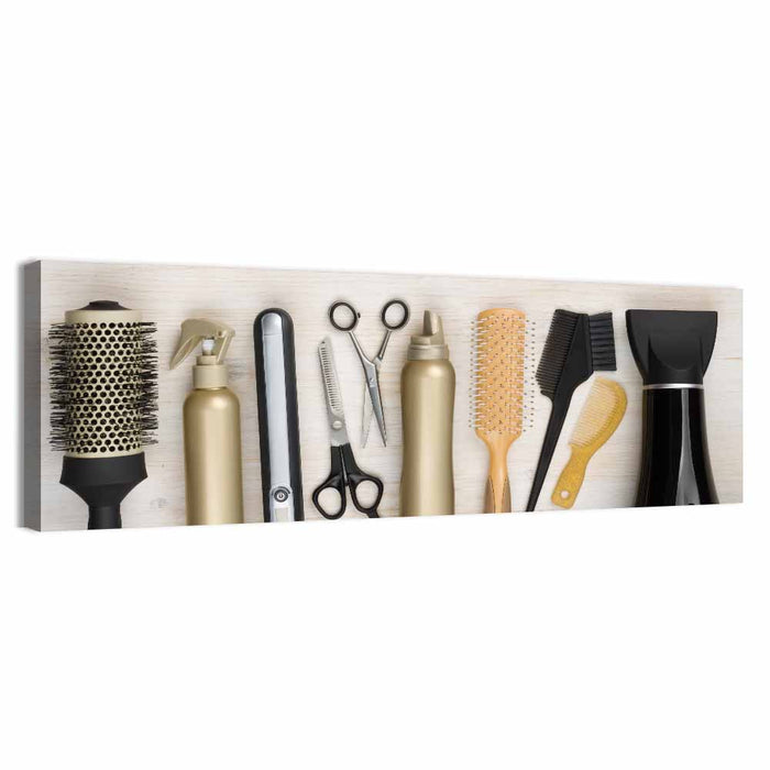Minimalist Salon Tools Wall Art as a canvas print