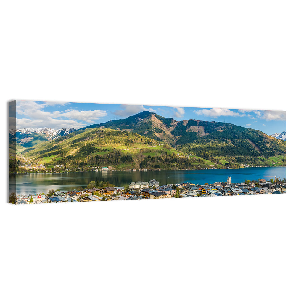 Zell Am See Lake View Wall Art, canvas print, panoramic