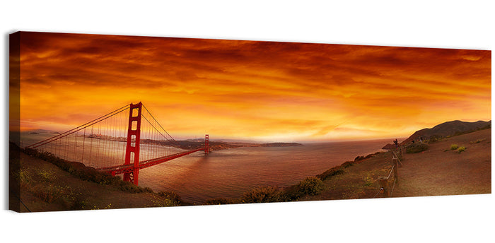 Golden Gate Bridge at Sunset Wall Art as a canvas print