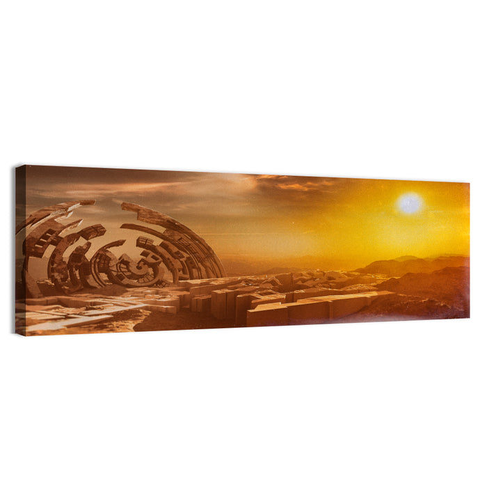 Deserted Alien Planet at Dusk Wall Art as a canvas print