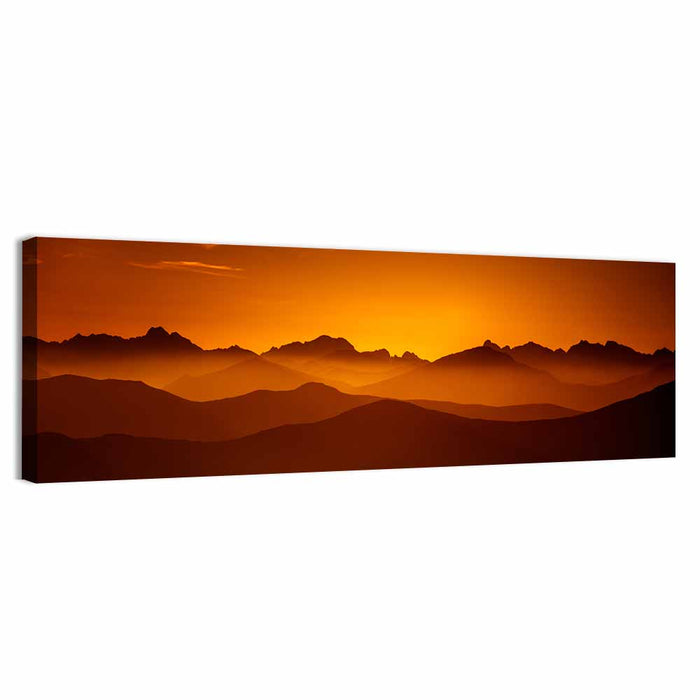 Tatry Mountains Sunset, Slovakia Wall Art as a canvas print