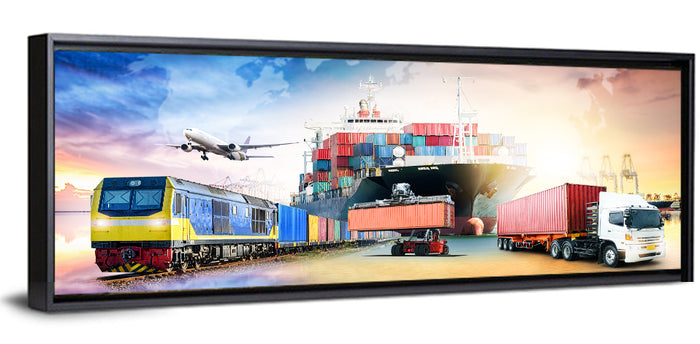 Global Logistics Concept Wall Art as a framed canvas