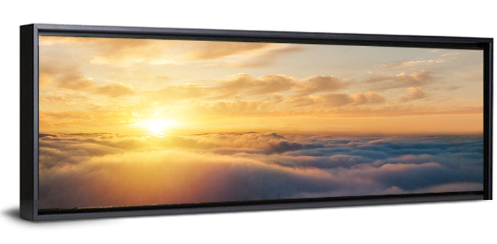 Layered Clouds at Sunset Wall Art as a framed canvas