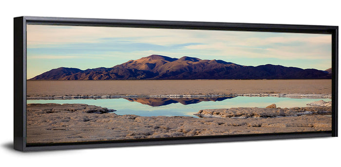 Salinas Grande Salt Flat Reflection Wall Art as a framed canvas
