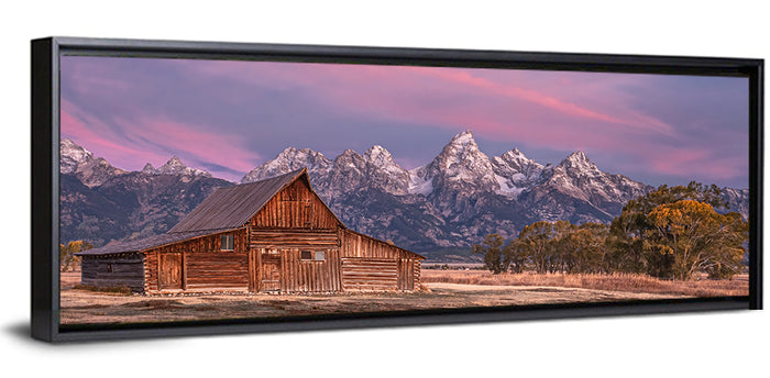 T.a. Moulton Barn at Dusk Wall Art as a framed canvas