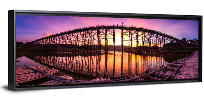 Mon Bridge Sunset, Sangkhlaburi Wall Art as a framed canvas