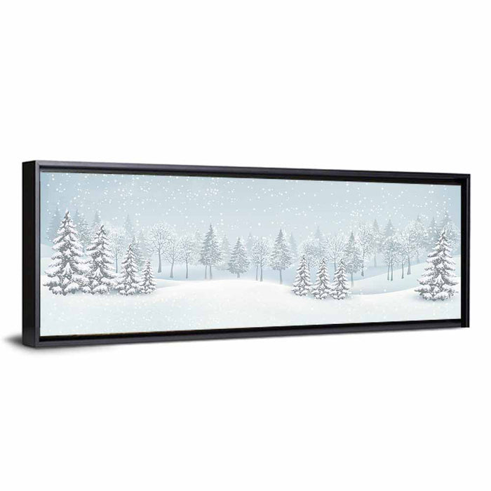 Winter Wonderland Illustration Wall Art as a framed canvas