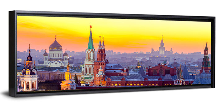 Moscow Kremlin at Golden Hour Wall Art as a framed canvas
