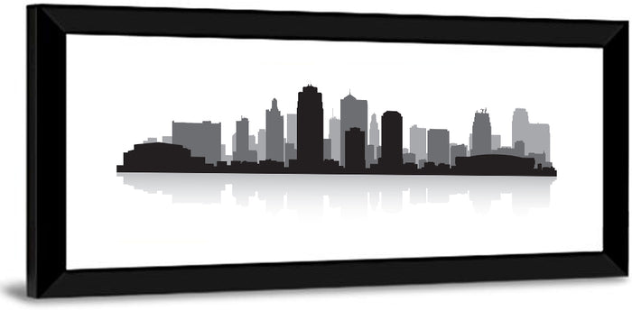 Kansas City Skyline Wall Art as a framed print