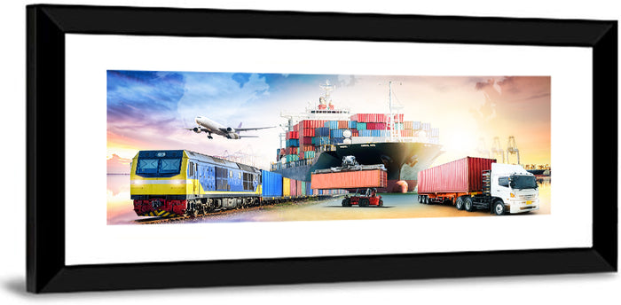 Global Logistics Concept Wall Art as a framed print