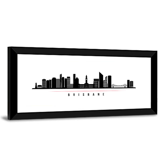 Brisbane City Skyline Wall Art as a framed print