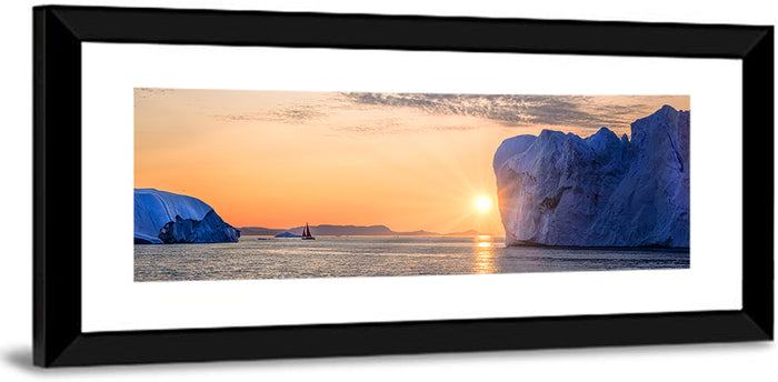 Ilulissat Glacier Sunset Wall Art as a framed print