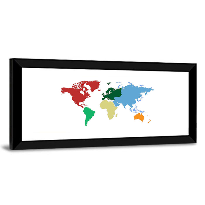 Color Coded World Map Wall Art as a framed print