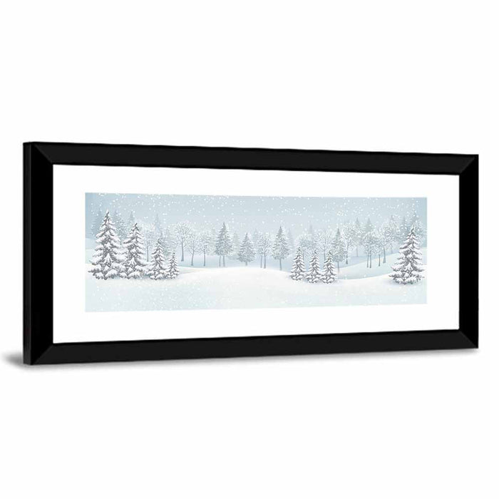Winter Wonderland Illustration Wall Art as a framed print