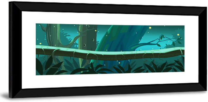 Digital Jungle Night Wall Art as a framed print