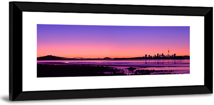 Auckland Skyline at Twilight Wall Art as a framed print