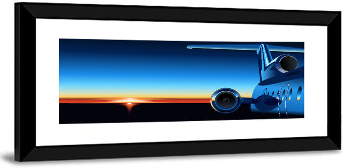 Private Jet Sunrise Wall Art as a framed print