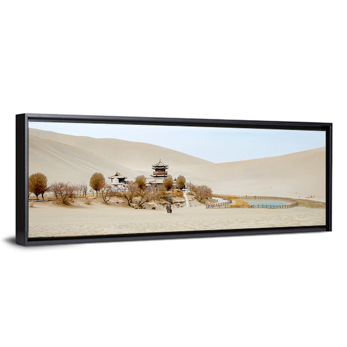Crescent Lake Temple Dunes Wall Art as a framed canvas