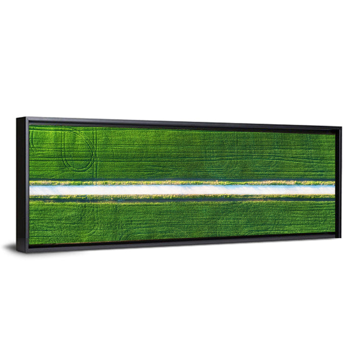 Aerial Irrigation Canal View Wall Art as a framed canvas