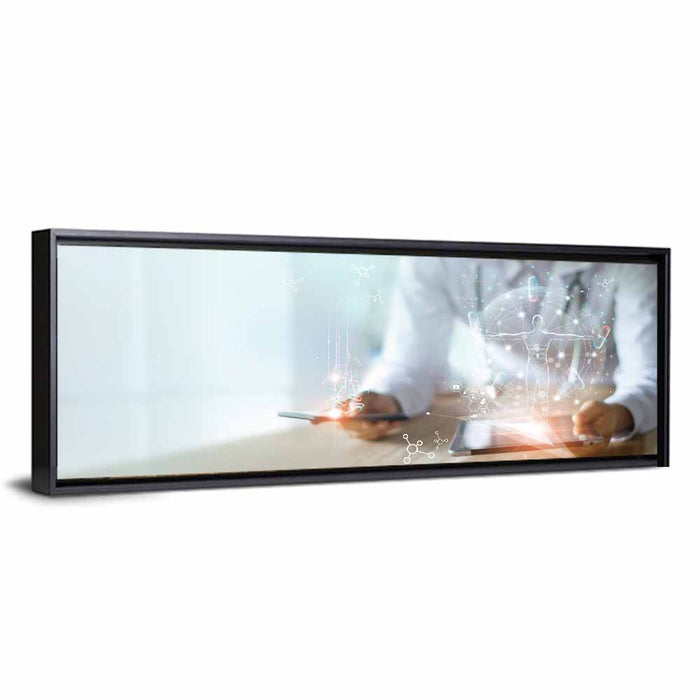 Holographic Human Anatomy Wall Art as a framed canvas