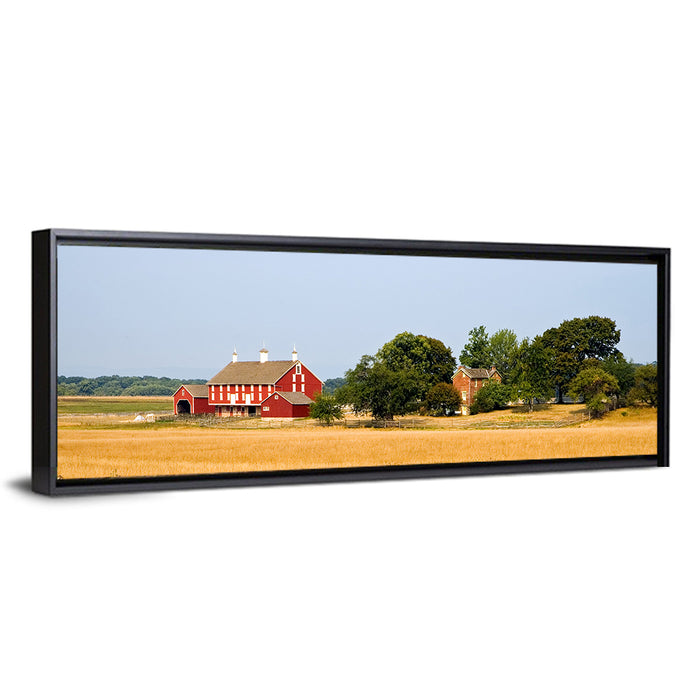 Gettysburg Farm Field Wall Art as a framed canvas