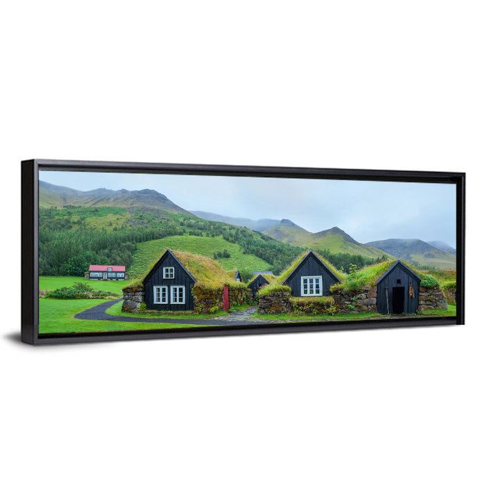 Skogar Folk Museum Wall Art as a framed canvas