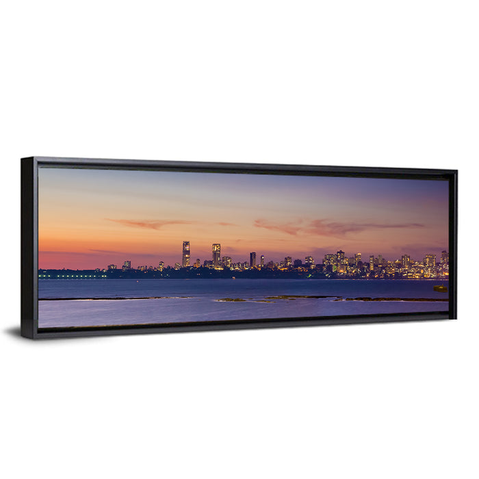 Mumbai Skyline at Dusk Wall Art as a framed canvas