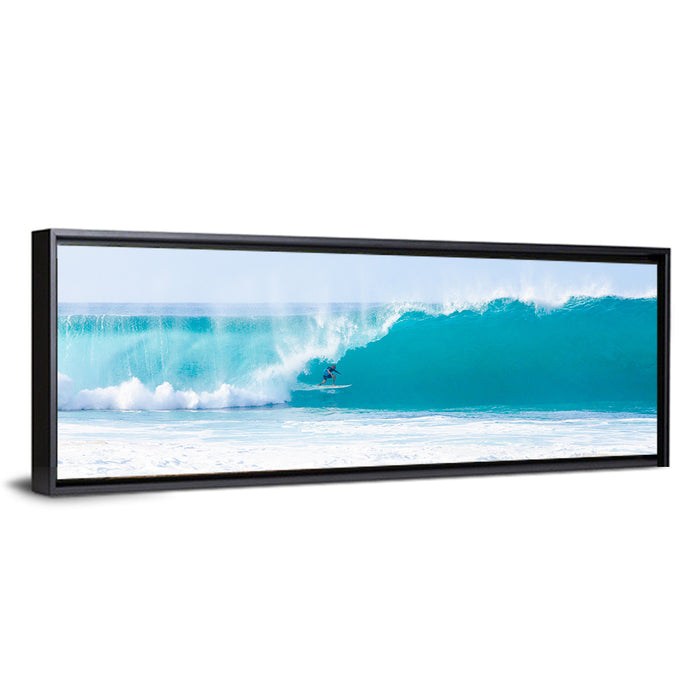 Billabong Pro Pipeline Barrel Wall Art as a framed canvas
