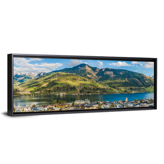 Zell Am See Lake View Wall Art as a framed canvas