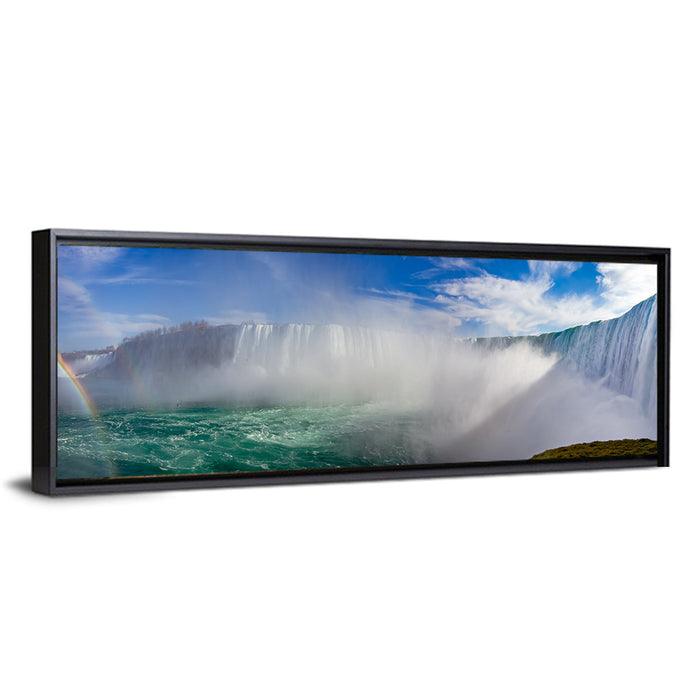 Horseshoe Falls Rainbow View Wall Art as a framed canvas