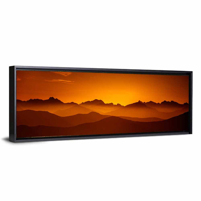 Tatry Mountains Sunset, Slovakia Wall Art as a framed canvas