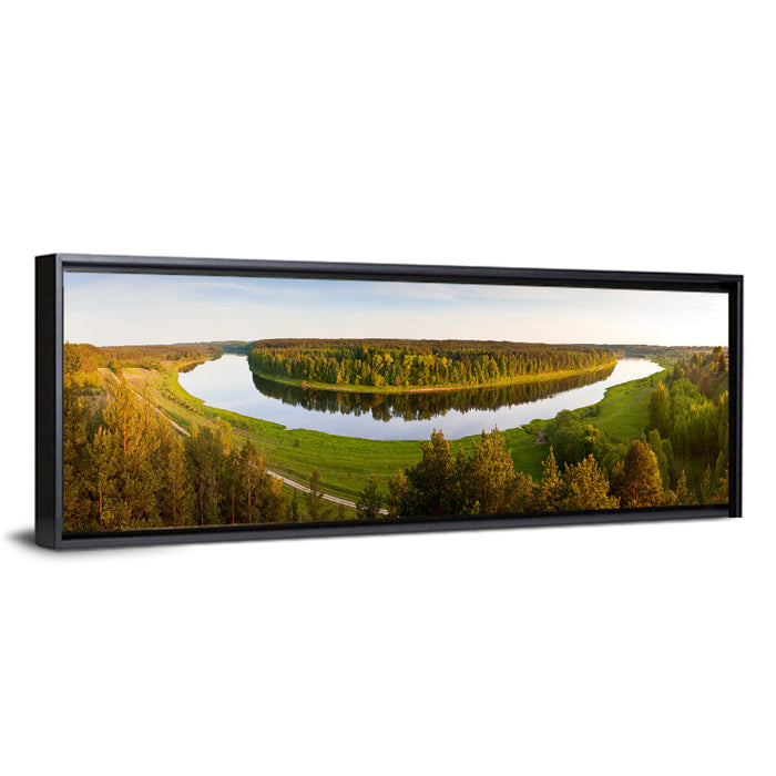 Daugava River Wall Art as a framed canvas