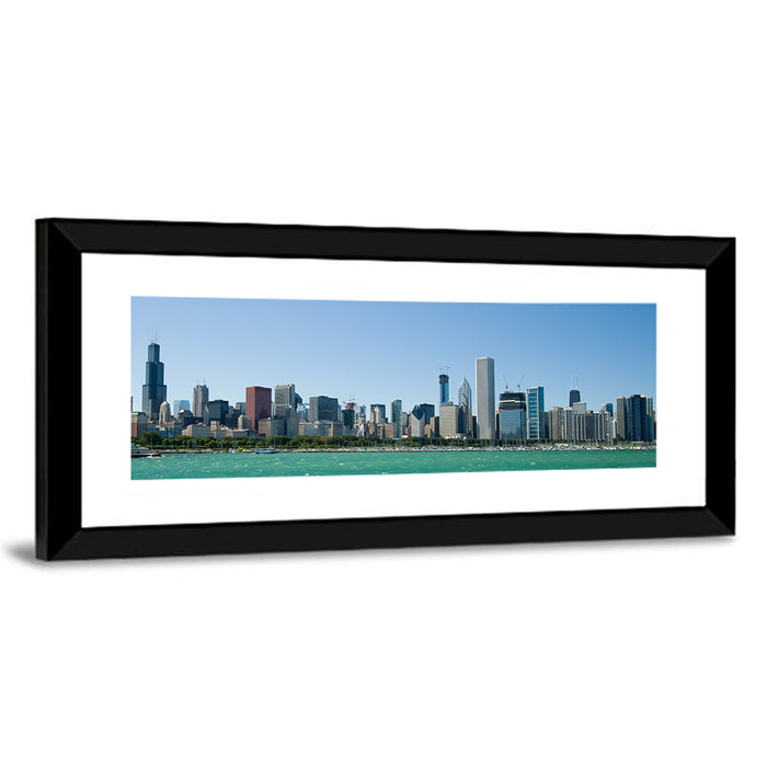 Chicago Skyline with Willis Tower Wall Art as a framed print
