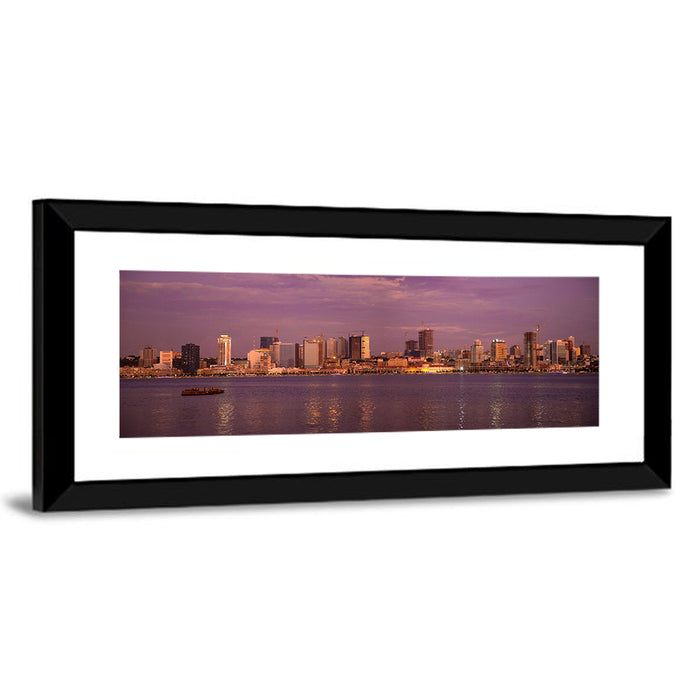 Luanda Skyline at Dusk Wall Art as a framed print