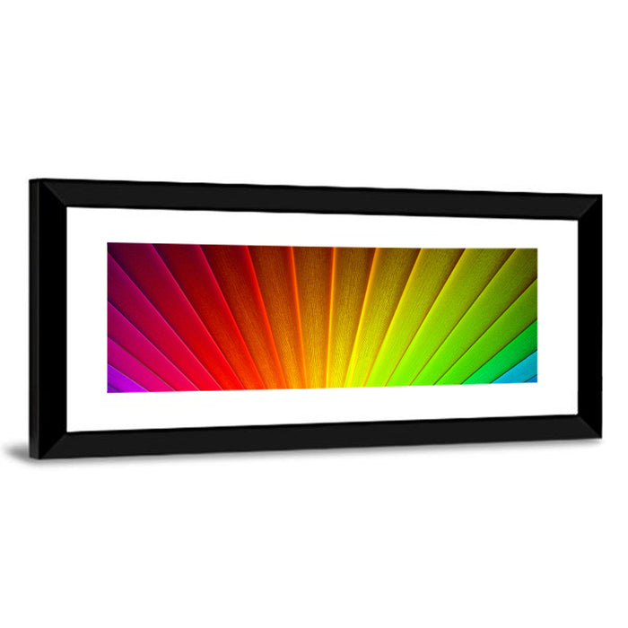 Geometric Rainbow Rays Wall Art as a framed print