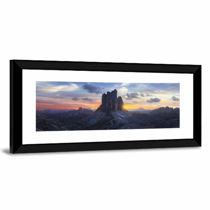 Tre Cime Di Lavaredo at Sunset Wall Art as a framed print