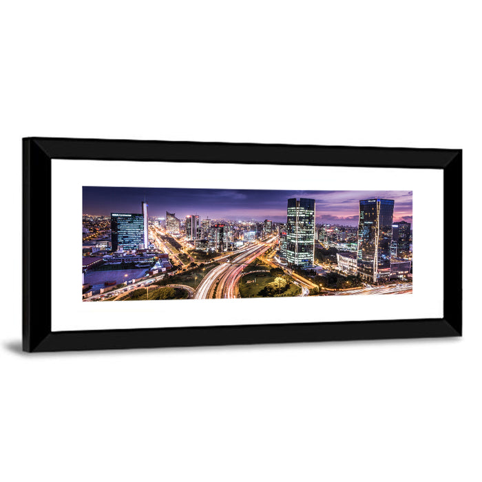 Lima Night Skyline Wall Art as a framed print