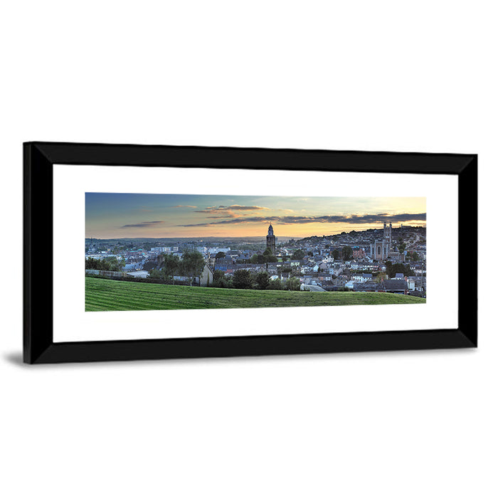 Cork Sunset Skyline Wall Art as a framed print