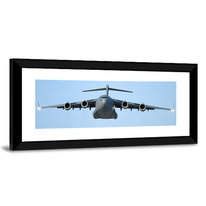 C-130 Head-on Transport Aircraft Wall Art as a framed print