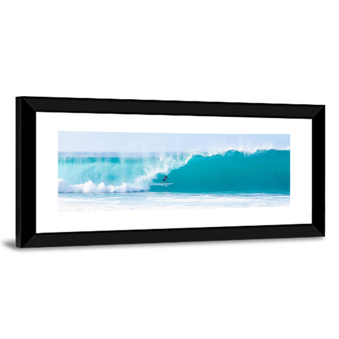 Billabong Pro Pipeline Barrel Wall Art as a framed print
