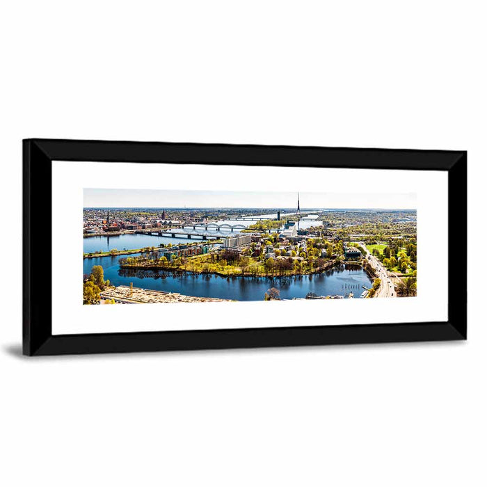 Riga Daugava River View Wall Art as a framed print