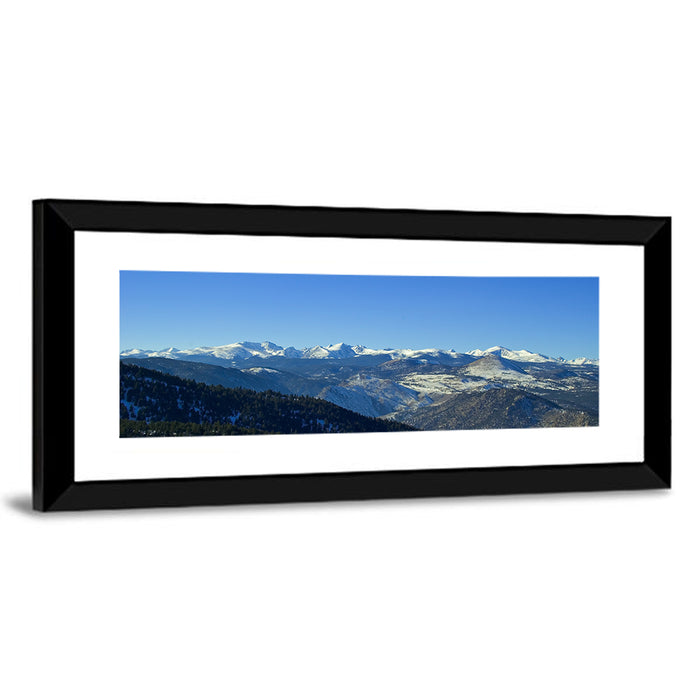 Snow-dusted Colorado Rockies Wall Art as a framed print